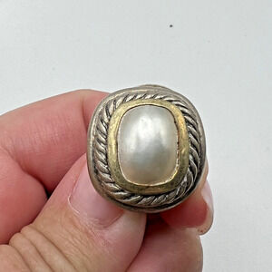 David Yurman Meridian Clip On Earring - Sterling Silver Gold - 1 Earring